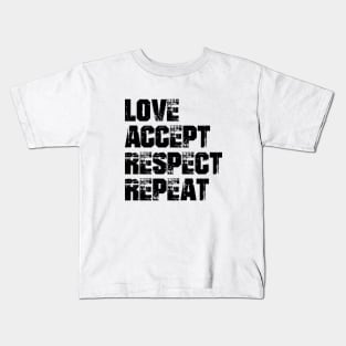 Dyslexia - Love accept respect repeat Kids T-Shirt